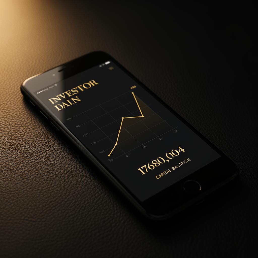 Investor mobile app showing portfolio dashboard